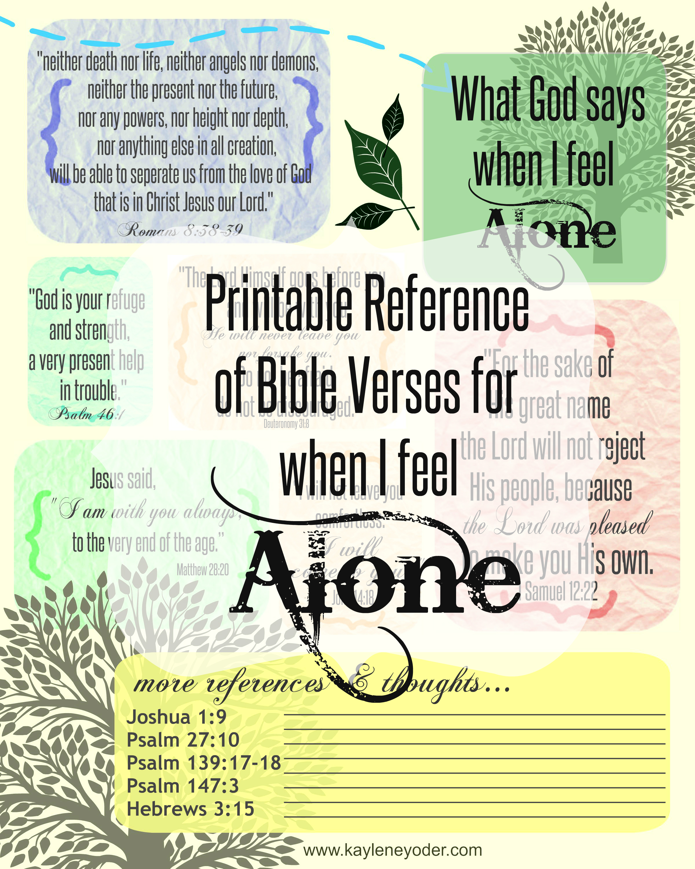 Bible Verses for When You Feel Alone - Kaylene Yoder